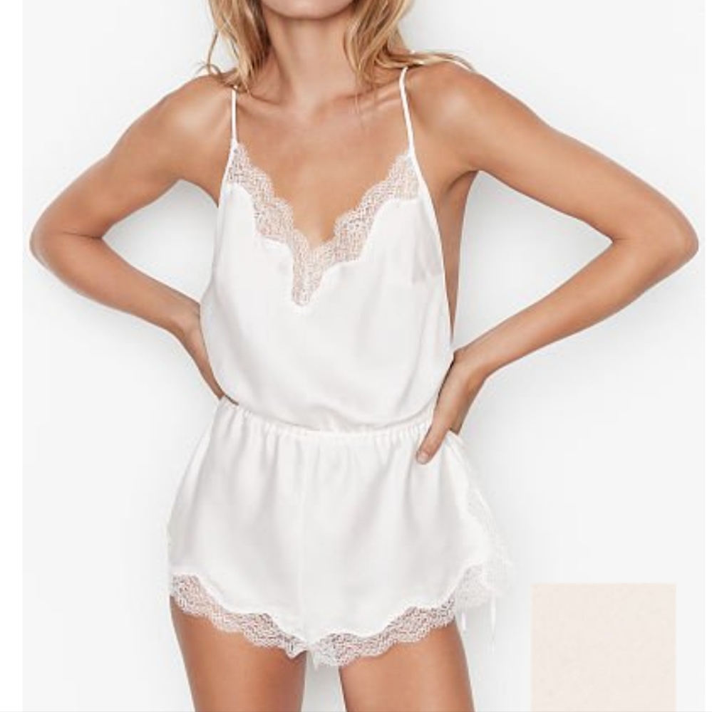 Victoria secret satin and lace romper